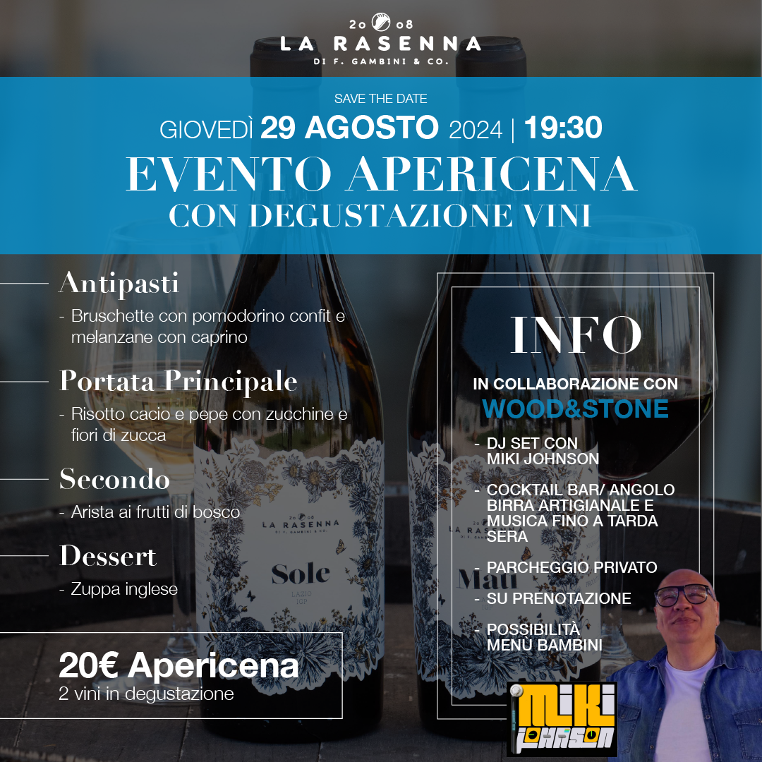 Evento Apericena 29 Agosto