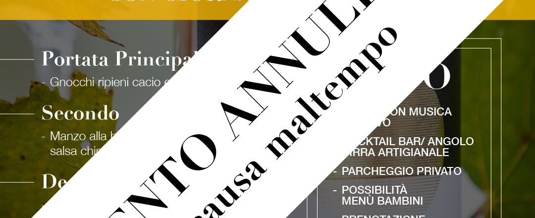 Pranzo in cantina – Domenica 27 Ottobre (annullato per maltempo)