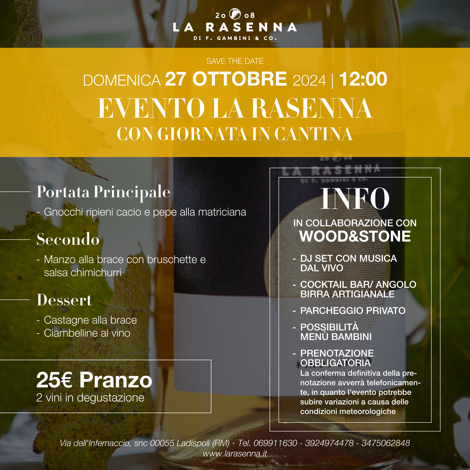 Pranzo in cantina – Domenica 27 Ottobre